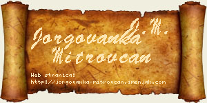 Jorgovanka Mitrovčan vizit kartica